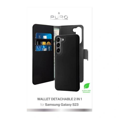 Kup Etui PURO Wallet Levehető 2w1 Samsung Galaxy S23 (fekete) - PUR627 - {ean13} - Sklep Home Screen