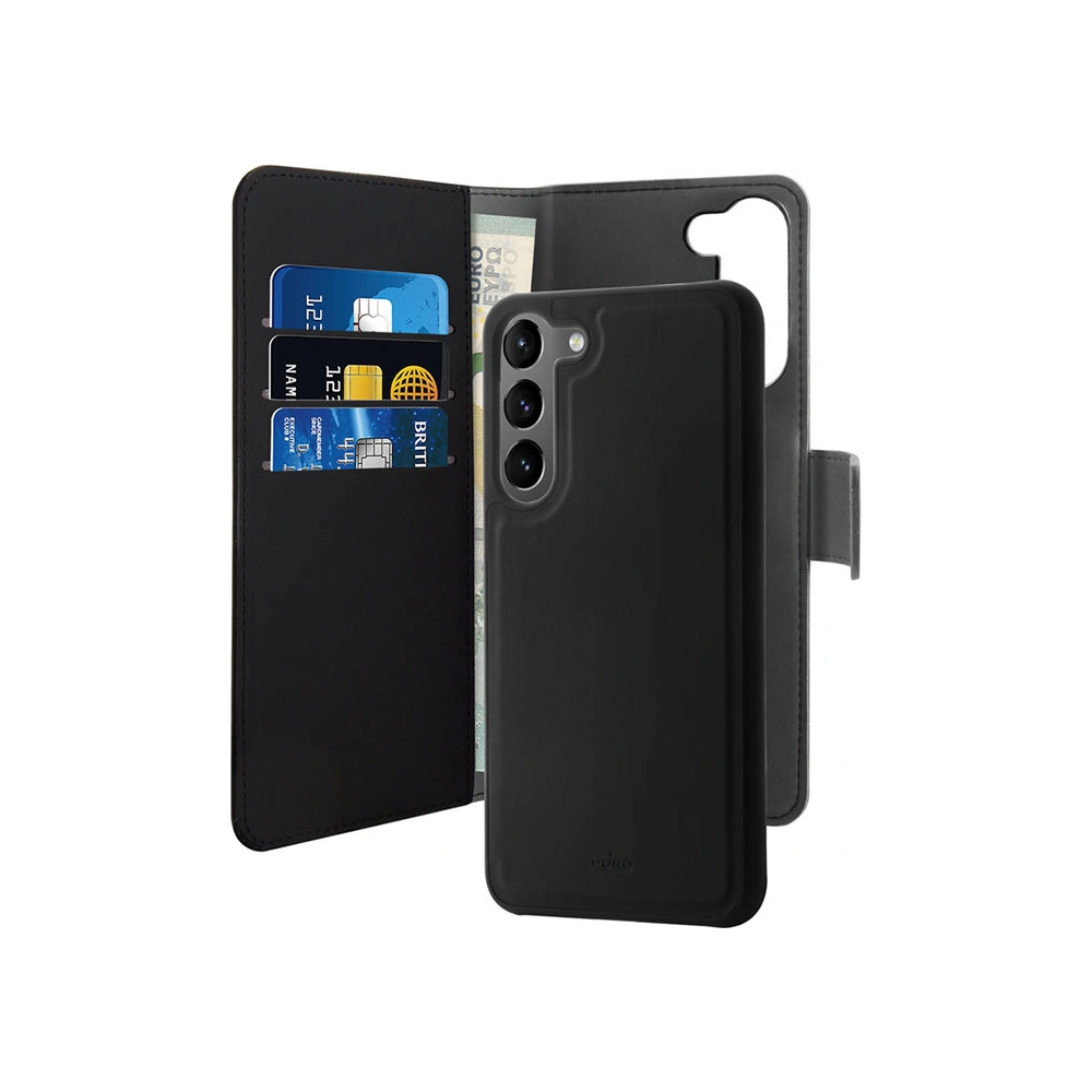 Etui PURO Wallet Detachable 2w1 Samsung Galaxy S23+ Plus (czarny)