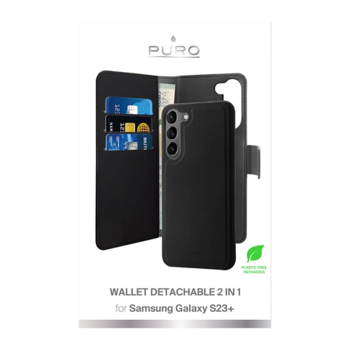 Kup Etui PURO Wallet Detachable 2w1 Samsung Galaxy S23+ Plus (czarny) - PUR628 - {ean13} - Sklep Home Screen