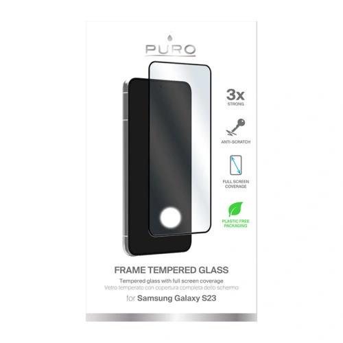 Kup Sklo tvrzené PURO Frame Tempered Glass Samsung Galaxy S23 (černý rám) - PUR629 - {ean13} - Sklep Home Screen