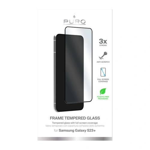 Kup Szkło hartowane PURO Frame Tempered Glass Samsung Galaxy S23+ Plus (czarna ramka) - PUR630 - {ean13} - Sklep Home Screen