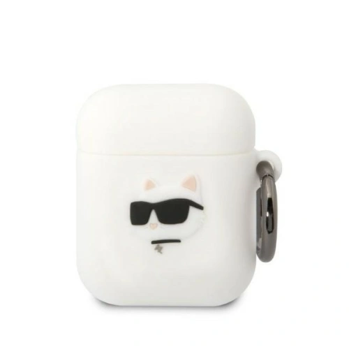 Kup Case Karl Lagerfeld KLA2RUNCHH Apple AirPods 2/1 Hülle weiß/white Silikon Choupette Kopf 3D - KLD1398 - {ean13} - Sklep Home Screen