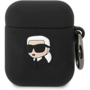 Kup Etui Karl Lagerfeld KLA2RUNIKK Apple AirPods 2/1 husă neagră/black Silicon Karl Head 3D - KLD1401 - {ean13} - Sklep Home Screen