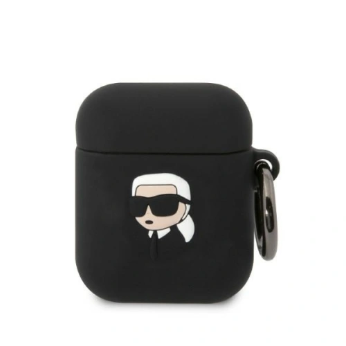 Kup Etui Karl Lagerfeld KLA2RUNIKK Apple AirPods 2/1 husă neagră/black Silicon Karl Head 3D - KLD1401 - {ean13} - Sklep Home Screen