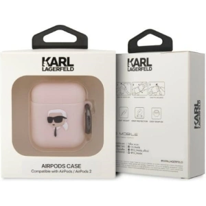 Kup Etui Karl Lagerfeld KLA2RUNIKP Apple AirPods 2/1 cover roz/roz Silicone Karl Head 3D - KLD1402 - {ean13} - Sklep Home Screen