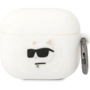 Kup Etui Karl Lagerfeld KLA3RUNCHH Apple AirPods 3 cover biały/white Silicone Choupette Head 3D - KLD1403 - {ean13} - Sklep Home Screen