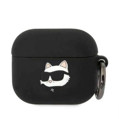 Kup Etui Karl Lagerfeld KLA3RUNCHK Apple AirPods 3 cover negru/black Silicon Choupette Head 3D - KLD1404 - {ean13} - Sklep Home Screen