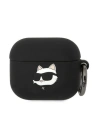 Etui Karl Lagerfeld KLA3RUNCHK Apple AirPods 3 kryt černý/black silikon Choupette hlava 3D