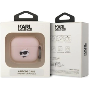 Kup Etui Karl Lagerfeld KLA3RUNCHP Apple AirPods 3 cover różowy/pink Silicone Choupette Head 3D - KLD1405 - {ean13} - Sklep Home Screen