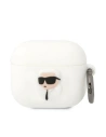Case Karl Lagerfeld KLA3RUNIKH Apple AirPods 3 Hülle weiß/white Silikon Karl Kopf 3D