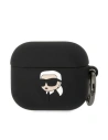 Case Karl Lagerfeld KLA3RUNIKK Apple AirPods 3 Hülle schwarz/schwarz Silikon Karl Kopf 3D