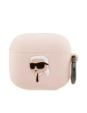 Etui Karl Lagerfeld KLA3RUNIKP Apple AirPods 3 cover różowy/pink Silicone Karl Head 3D
