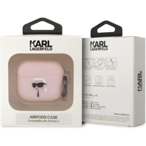 Kup Etui Karl Lagerfeld KLA3RUNIKP pentru Apple AirPods 3, roz/pink, Silicon Karl Head 3D - KLD1408 - {ean13} - Sklep Home Screen