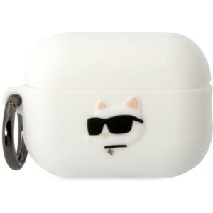 Kup Etui Karl Lagerfeld KLAP2RUNCHH Apple AirPods Pro 2 cover biały/white Silicone Choupette Head 3D - KLD1409 - {ean13} - Sklep Home Screen