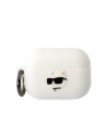 Etui Karl Lagerfeld KLAP2RUNCHH Apple AirPods Pro 2 borító fehér/színes Szilikon Choupette Fej 3D