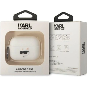 Buy Karl Lagerfeld KLAP2RUNCHH Apple AirPods Pro 2 cover white Silicone Choupette Head 3D - KLD1409 - {ean13} - Home Screen Store Europe