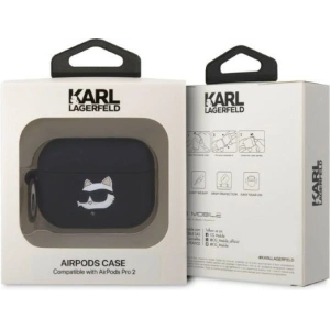 Buy Karl Lagerfeld KLAP2RUNCHK Apple AirPods Pro 2 cover black Silicone Choupette Head 3D - KLD1410 - {ean13} - Home Screen Store Europe