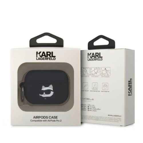Kup Etui Karl Lagerfeld KLAP2RUNCHK Apple AirPods Pro 2 cover czarny/black Silicone Choupette Head 3D - KLD1410 - {ean13} - Sklep Home Screen