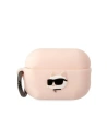 Etui Karl Lagerfeld KLAP2RUNCHP Apple AirPods Pro 2 cover różowy/pink Silicone Choupette Head 3D