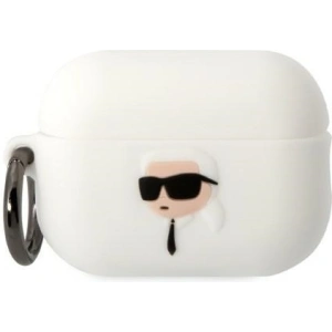 Kup Etui Karl Lagerfeld KLAP2RUNIKH Apple AirPods Pro 2 cover biały/white Silicone Karl Head 3D - KLD1412 - {ean13} - Sklep Home Screen