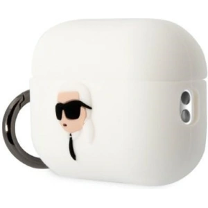 Buy Karl Lagerfeld KLAP2RUNIKH Apple AirPods Pro 2 cover white Silicone Karl Head 3D - KLD1412 - {ean13} - Home Screen Store Europe