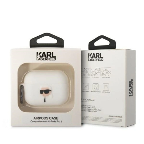 Kup Etui Karl Lagerfeld KLAP2RUNIKH Apple AirPods Pro 2 borító fehér/színes Szilikon Karl Fej 3D - KLD1412 - {ean13} - Sklep Home Screen