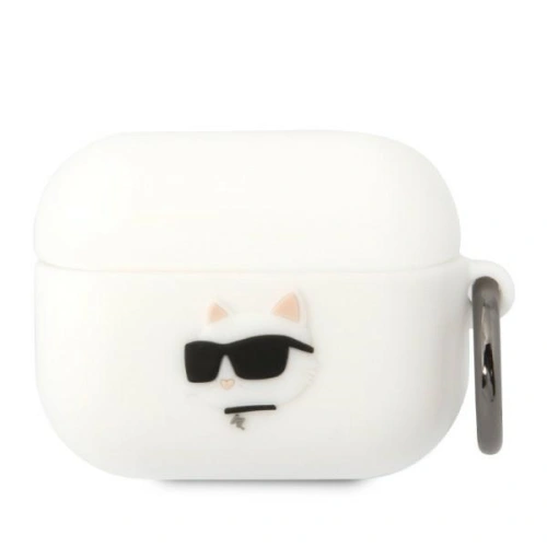 Kup Etui Karl Lagerfeld KLAPRUNCHH Apple AirPods Pro cover alb/white Silicon Choupette Head 3D - KLD1415 - {ean13} - Sklep Home Screen