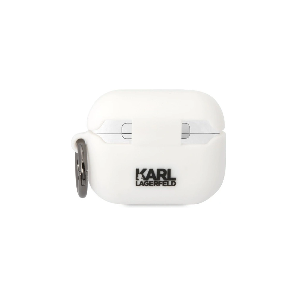 Etui Karl Lagerfeld KLAPRUNCHH Apple AirPods Pro cover biały/white Silicone Choupette Head 3D