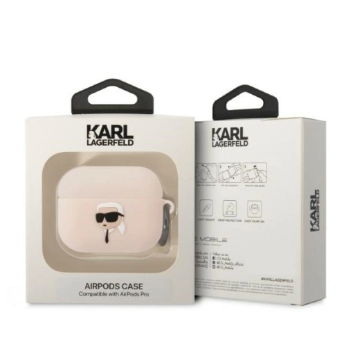 Kup Etui Karl Lagerfeld KLAPRUNIKP Apple AirPods Pro kryt růžový/pink silikon Karl Head 3D - KLD1419 - {ean13} - Sklep Home Screen