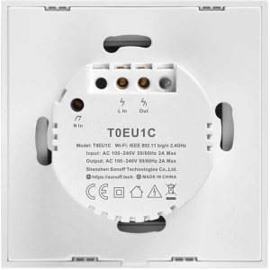 Buy Touch light switch WiFi Sonoff T0 EU TX (1-channel) white - SNF39 - {ean13} - Home Screen Store Europe
