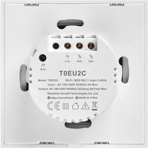 Buy Touch light switch WiFi Sonoff T0 EU TX (2-channel) white - SNF40 - {ean13} - Home Screen Store Europe