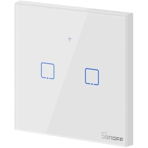 Buy Touch light switch WiFi + RF 433 Sonoff T1 EU TX (2-channel) white - SNF42 - {ean13} - Home Screen Store Europe