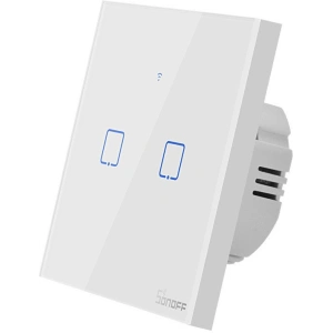 Buy Touch light switch WiFi + RF 433 Sonoff T1 EU TX (2-channel) white - SNF42 - {ean13} - Home Screen Store Europe
