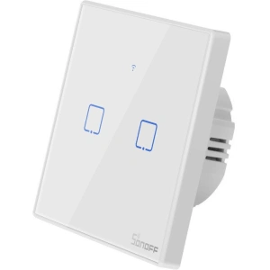 Buy Touch light switch WiFi + RF 433 Sonoff T2 EU TX (2-channel) white - SNF44 - {ean13} - Home Screen Store Europe