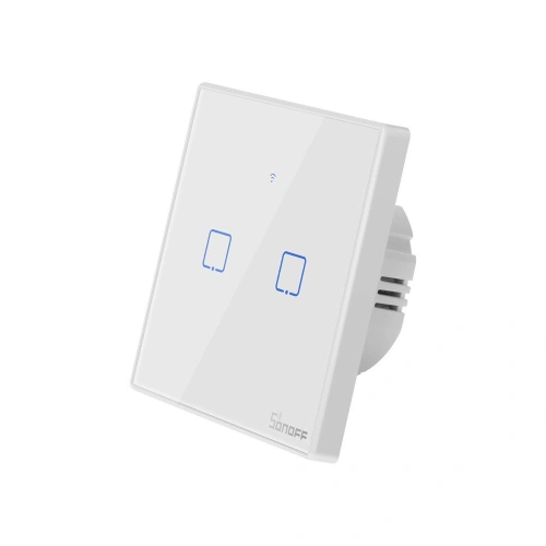 Buy Touch light switch WiFi + RF 433 Sonoff T2 EU TX (2-channel) white - SNF44 - {ean13} - Home Screen Store Europe