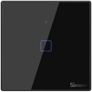 Buy Touch light switch WiFi + RF 433 Sonoff T3 EU TX (1-channel) black - SNF45 - {ean13} - Home Screen Store Europe