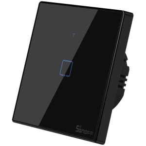 Buy Touch light switch WiFi + RF 433 Sonoff T3 EU TX (1-channel) black - SNF45 - {ean13} - Home Screen Store Europe