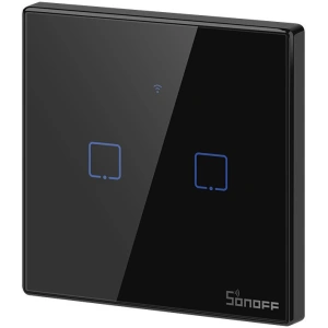 Buy Touch light switch WiFi + RF 433 Sonoff T3 EU TX (2-channel) black - SNF46 - {ean13} - Home Screen Store Europe
