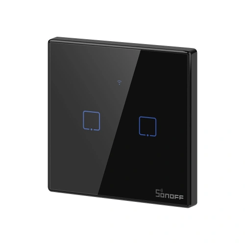 Buy Touch light switch WiFi + RF 433 Sonoff T3 EU TX (2-channel) black - SNF46 - {ean13} - Home Screen Store Europe