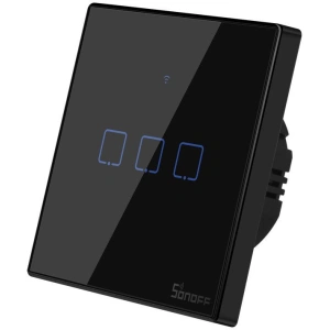 Buy Touch light switch WiFi + RF 433 Sonoff T3 EU TX (3-channel) black - SNF47 - {ean13} - Home Screen Store Europe