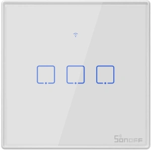 Buy Touch light switch WiFi + RF 433 Sonoff T2 EU TX (3-channel) white - SNF48 - {ean13} - Home Screen Store Europe