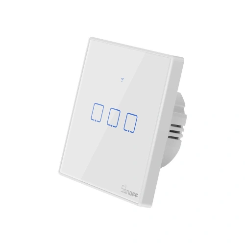 Buy Touch light switch WiFi + RF 433 Sonoff T2 EU TX (3-channel) white - SNF48 - {ean13} - Home Screen Store Europe