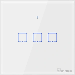Buy Touch light switch WiFi + RF 433 Sonoff T1 EU TX (3-channel) white - SNF49 - {ean13} - Home Screen Store Europe
