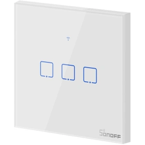 Buy Touch light switch WiFi + RF 433 Sonoff T1 EU TX (3-channel) white - SNF49 - {ean13} - Home Screen Store Europe
