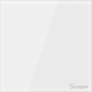 Buy Touch light switch WiFi + RF 433 Sonoff T1 EU TX (3-channel) white - SNF49 - {ean13} - Home Screen Store Europe