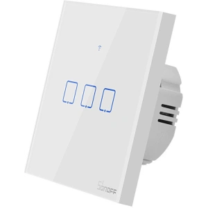 Buy Touch light switch WiFi + RF 433 Sonoff T1 EU TX (3-channel) white - SNF49 - {ean13} - Home Screen Store Europe