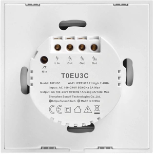 Buy Touch light switch WiFi Sonoff T0 EU TX (3-channel) white - SNF50 - {ean13} - Home Screen Store Europe