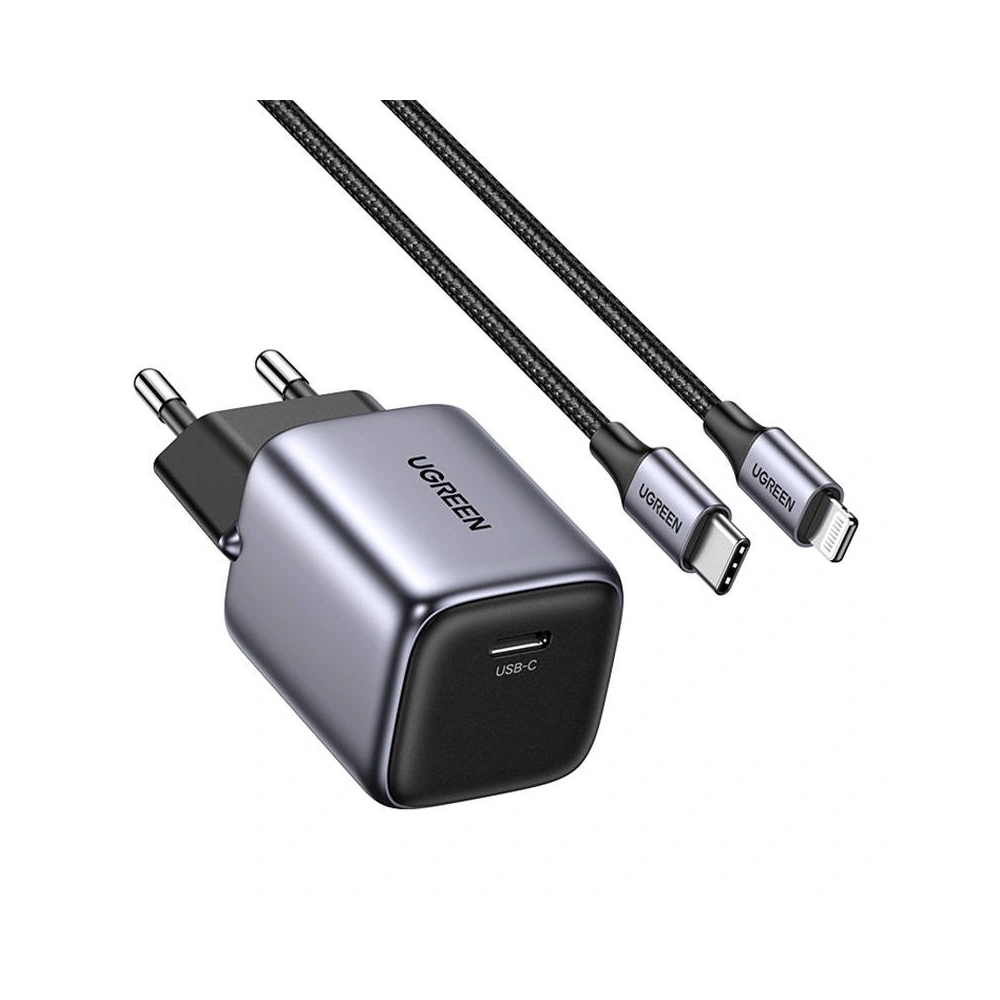 Ładowarka sieciowa UGREEN CD318 Nexode mini, USB-C, PD3.0, QC4.0, GaN, 20W (szary)