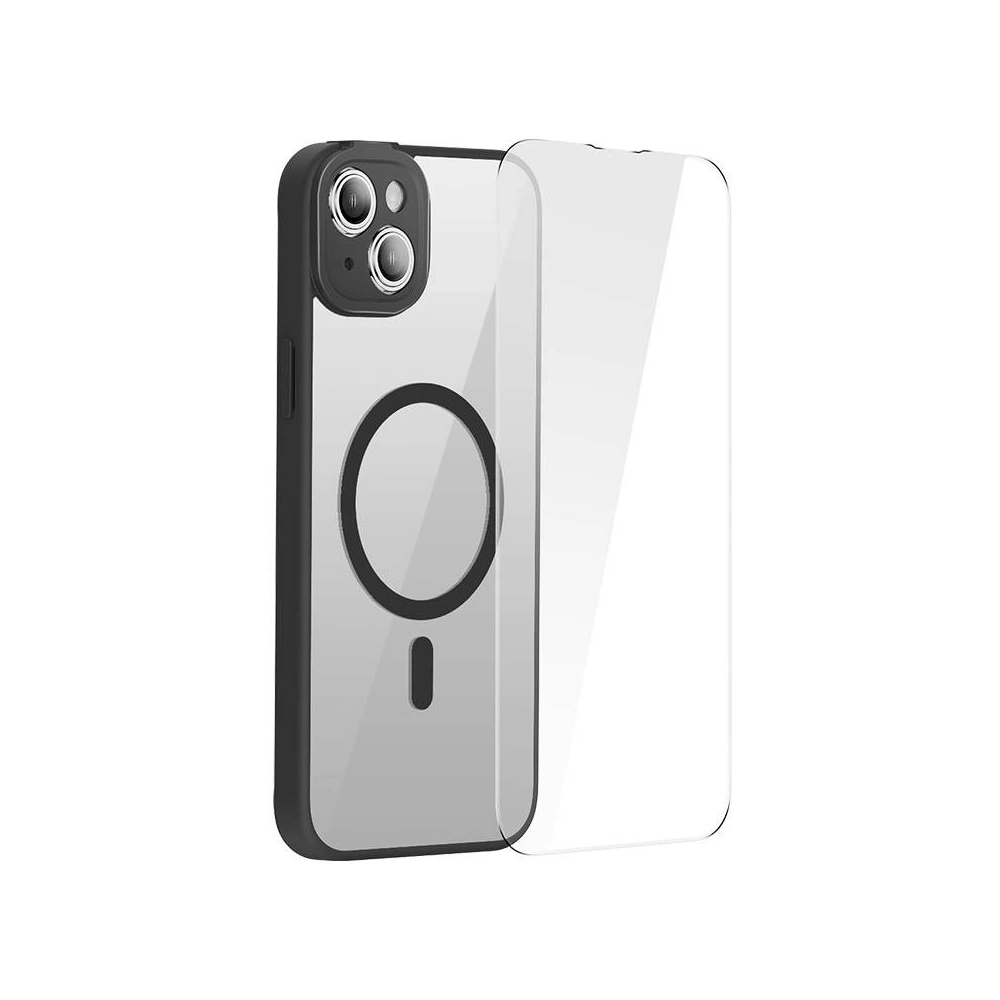 Zestaw etui + szkło Baseus Frame MagSafe Apple iPhone 14 (czarny)
