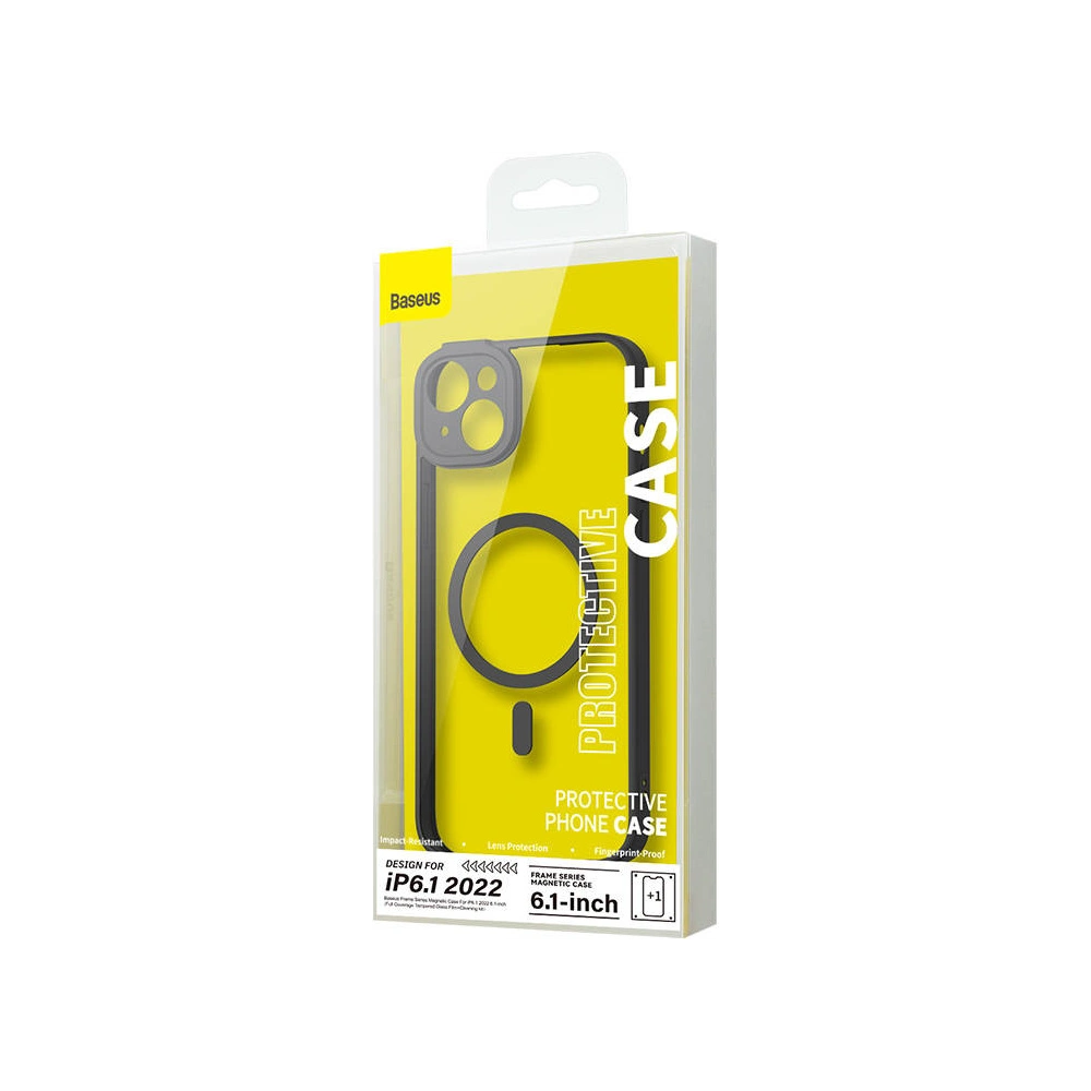 Zestaw etui + szkło Baseus Frame MagSafe Apple iPhone 14 (czarny)